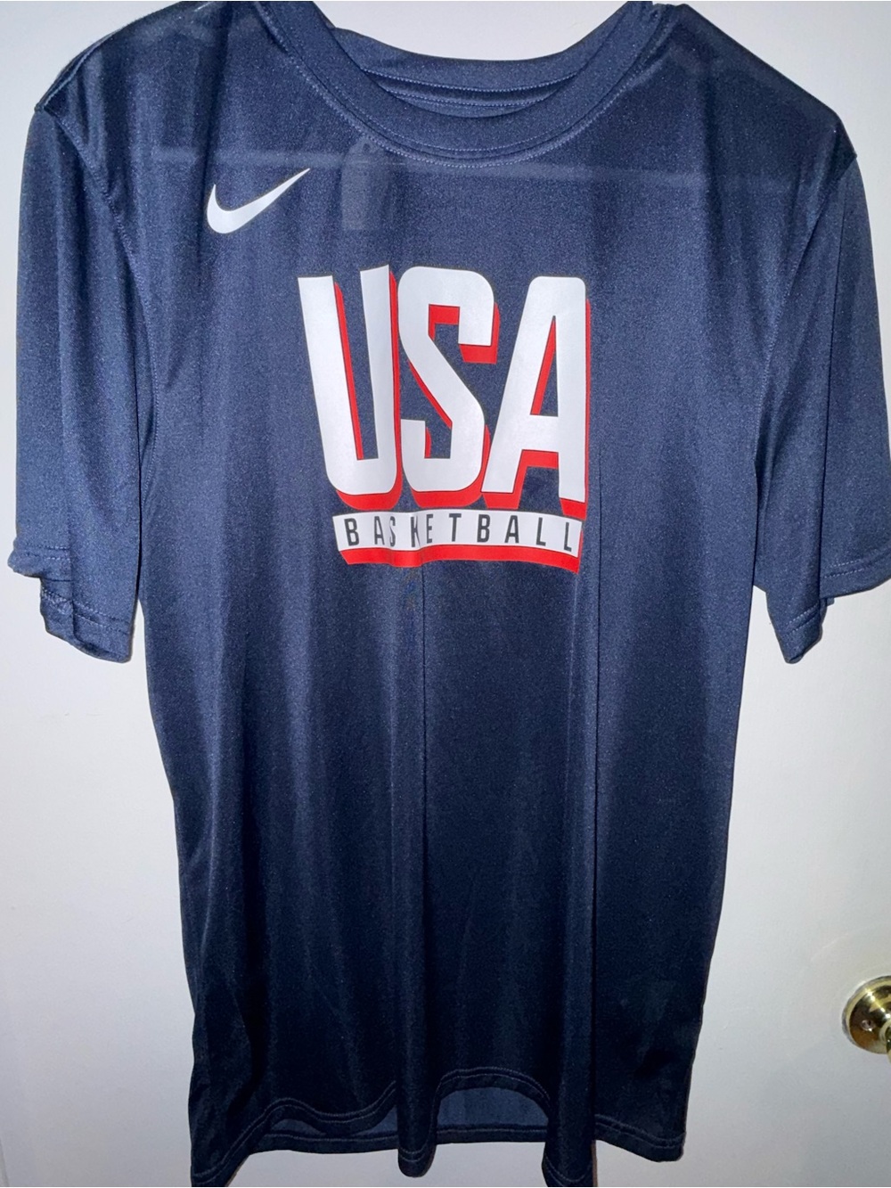 Nike USA Basketball Navy Blue Tee with White and Red Logo
